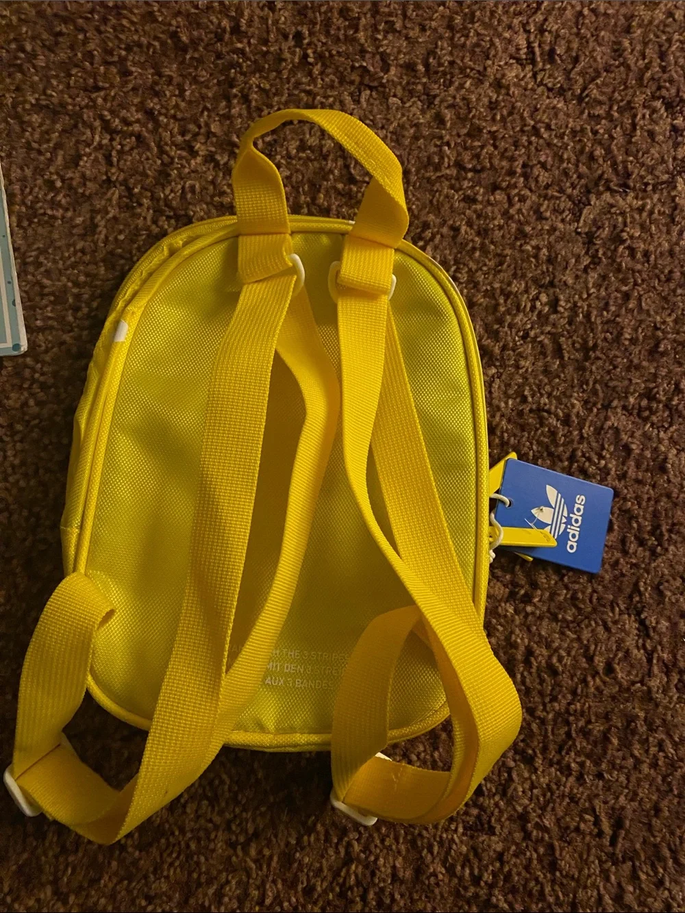adidas Yellow Kids Mini Backpack with White Trefoil Logo